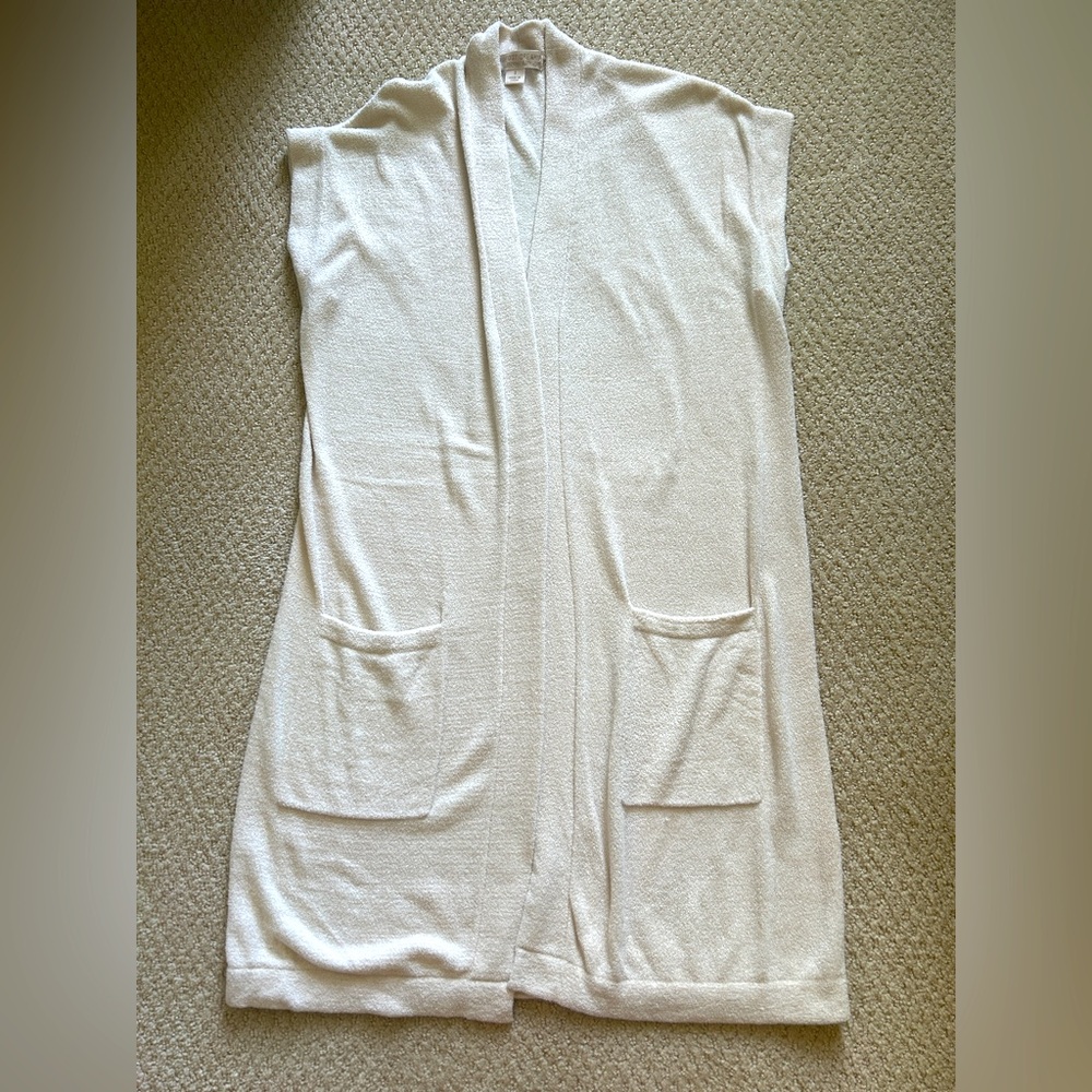 Barefoot Dreams CozyChic Ultra Lite Cream Colored Short Sleeve Cardigan